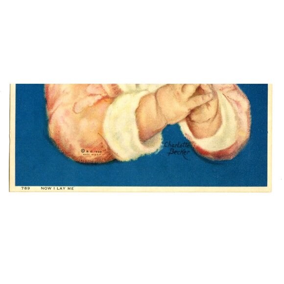 Now I Lay Me Baby Prayer Print – Vintage 1935 Charlotte Becker Lithograph – 8x10 - Picture 2 of 3